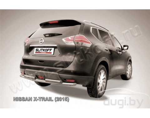 NISSAN X-TRAIL (T32) 2013-2018 защита заднего бампера d57+d57 двойная труба из нержавеющей стали